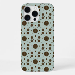 Coque iPhone 16 Pro Max Marron foncé Micro Floral Sage vert