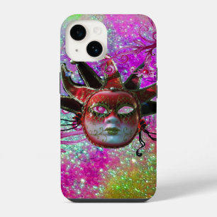 Coque Pour iPhone 14 Masque de JESTER ROUGE NOIR Fête de masquerade Vio