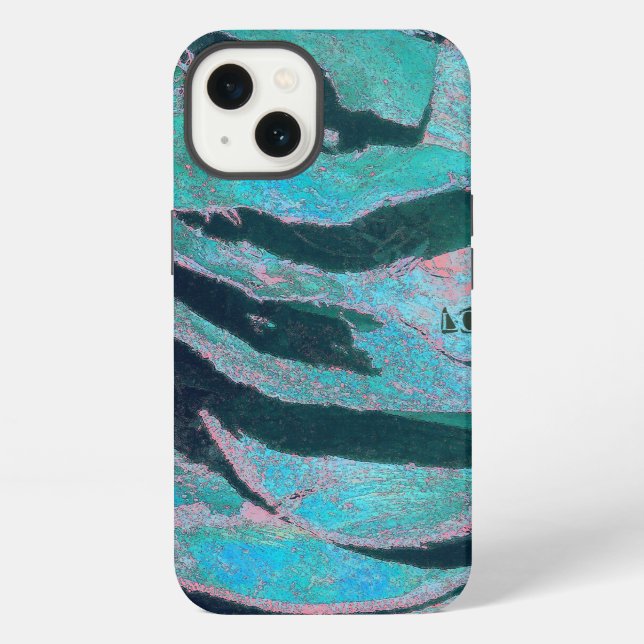Coque iPhone Masque de rire bleu (Verso)