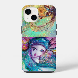 COQUE POUR iPhone 14 MASQUE VENITIEN /MASQUE BLEU