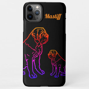 Coque iPhone 11Pro Max Mastiff Anglais Néon Dogue Anglais