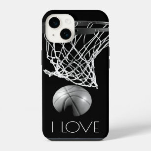 Coque Pour iPhone 14 Match de basket-ball noir et blanc Amour