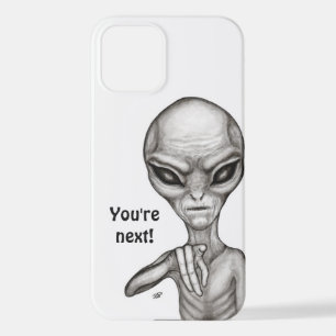 Coque iPhone 12 Mauvais Alien, Tu es le prochain !