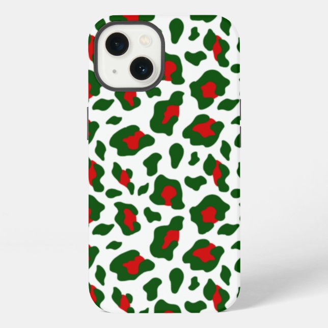 Coque iPhone mauvais empreinte de léopard de noël (Verso)