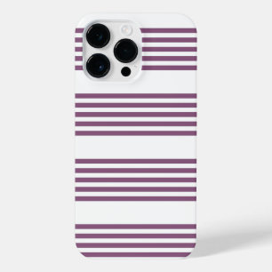 Coque Pour Pour iPhone 14 Pro Max Mauve violet blanc cinq bandes motif