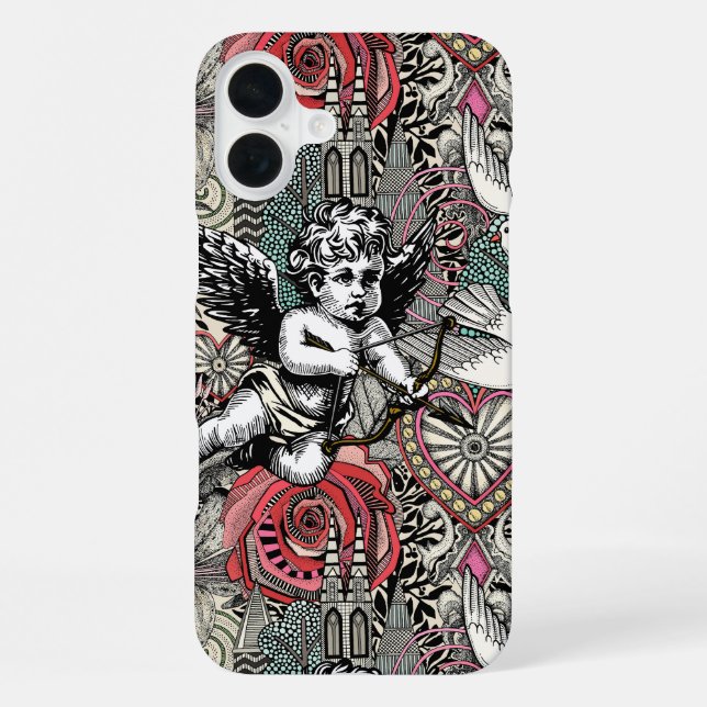 Coque iPhone maximalisme de la Saint-Valentin col clair (Verso)