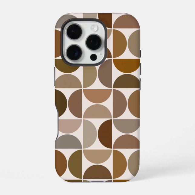 Coque iPhone MCM Semi-cycles Browns+Cream Big Motif (Verso)