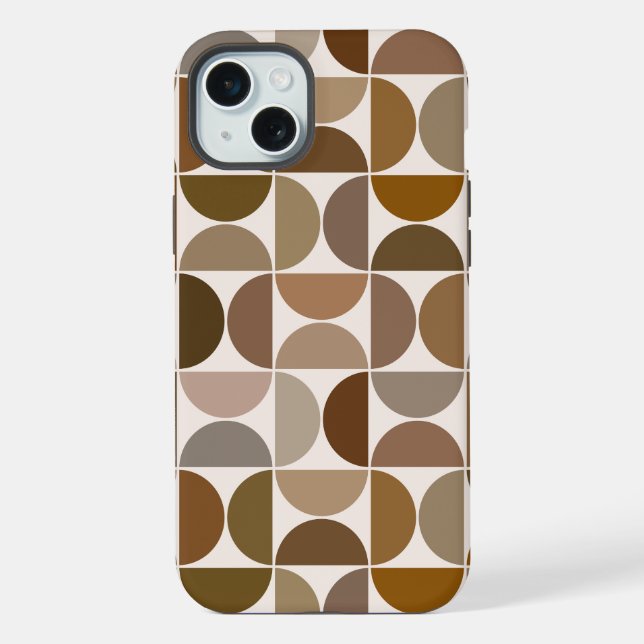 Coque iPhone MCM Semi-cycles Browns+Cream Big Motif (Verso)