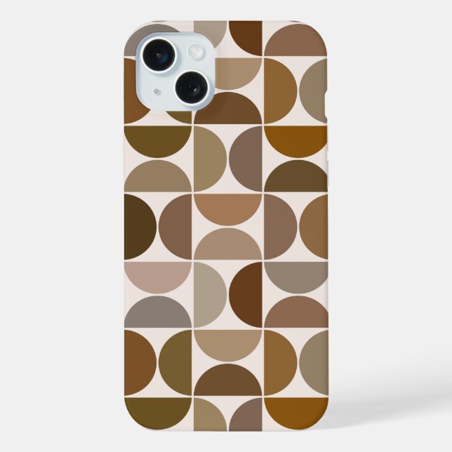 Coque iPhone MCM Semi-cycles Browns+Cream Big Motif (Verso)