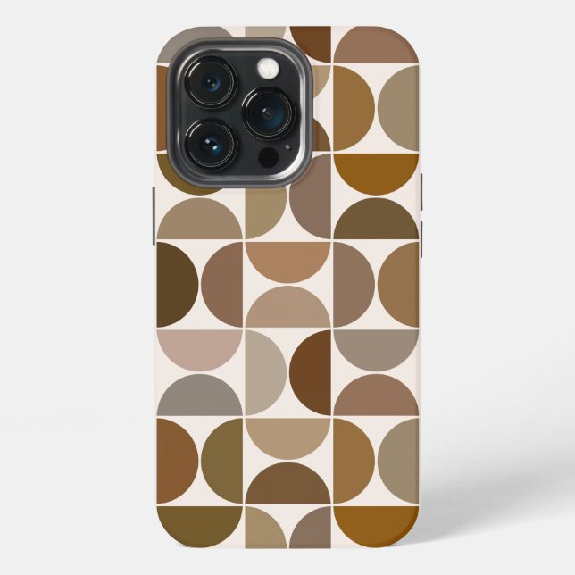 Coque iPhone MCM Semi-cycles Browns+Cream Big Motif (Dos)