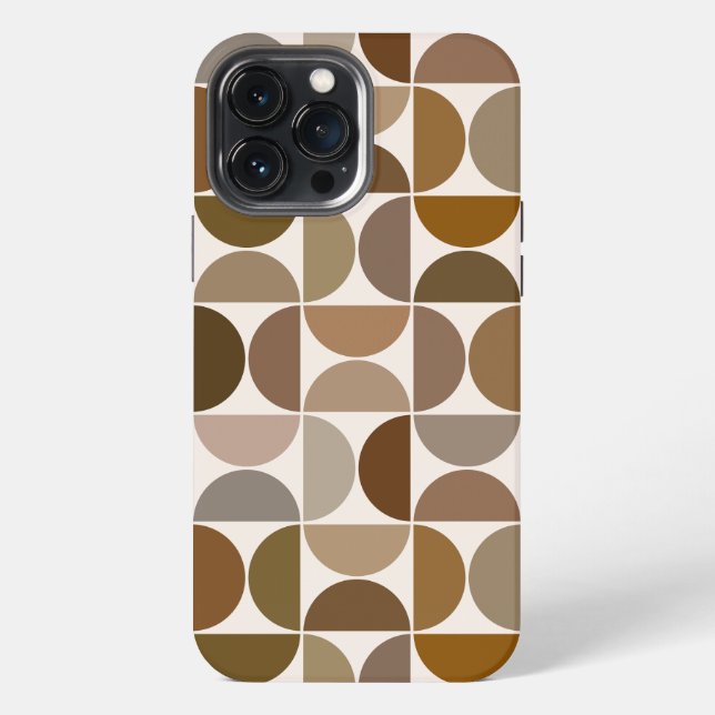 Coque iPhone MCM Semi-cycles Browns+Cream Big Motif (Verso)