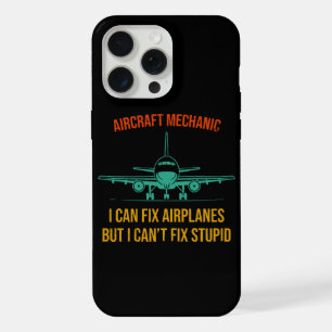 Coque iPhone 15 Pro Max Mécanicien d'avion je peux réparer des avions mais
