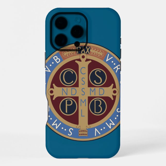 Coque iPhone Médaille de saint Benoît (Verso)