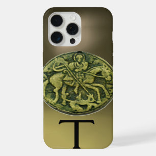 Coque iPhone 15 Pro Max MÉDAILLON SAINT GEORGE & DRAGON MONOGRAMME Agate