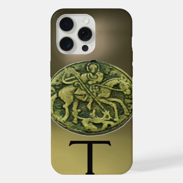 Coque iPhone MÉDAILLON SAINT GEORGE & DRAGON MONOGRAMME Agate   (Verso)