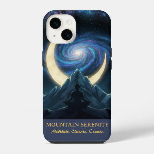 Coque Pour iPhone 14 Méditation Cosmique Sérénité de la Montagne, Lune 