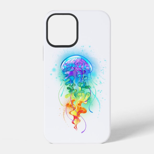 Coque iPhone Méduse arc-en-ciel (Verso)