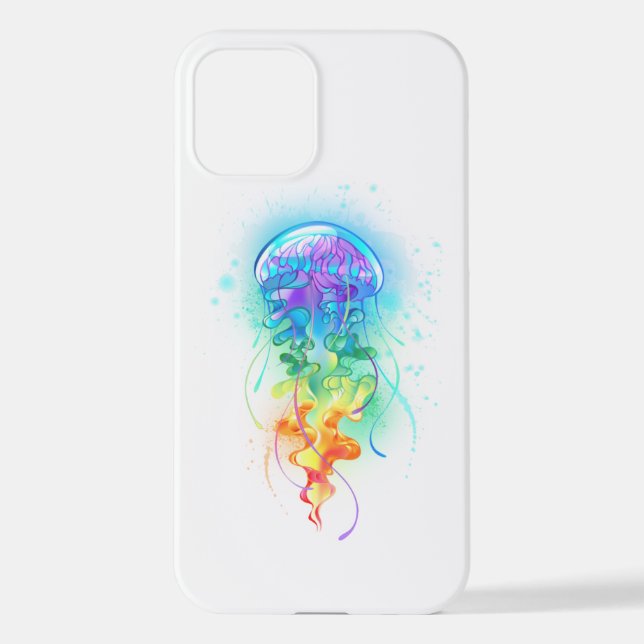Coque iPhone Méduse arc-en-ciel (Verso)