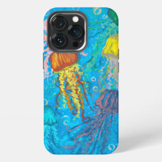Etui iPhone 13 Pro méduse, océan, mer