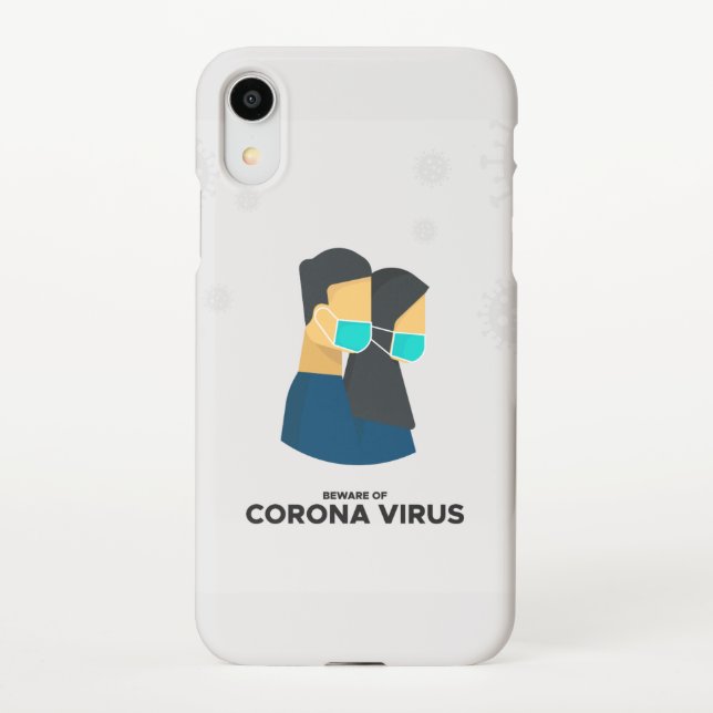 Coque iPhone Méfiez-vous du cas téléphonique coronavirus (Dos)