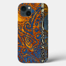 Mehndi tribal bleu et orange complexe