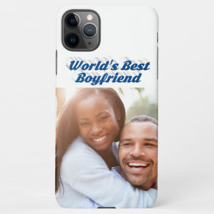 Coque iPhone 11Pro Max Meilleur ami photo avec le texte bleu mer