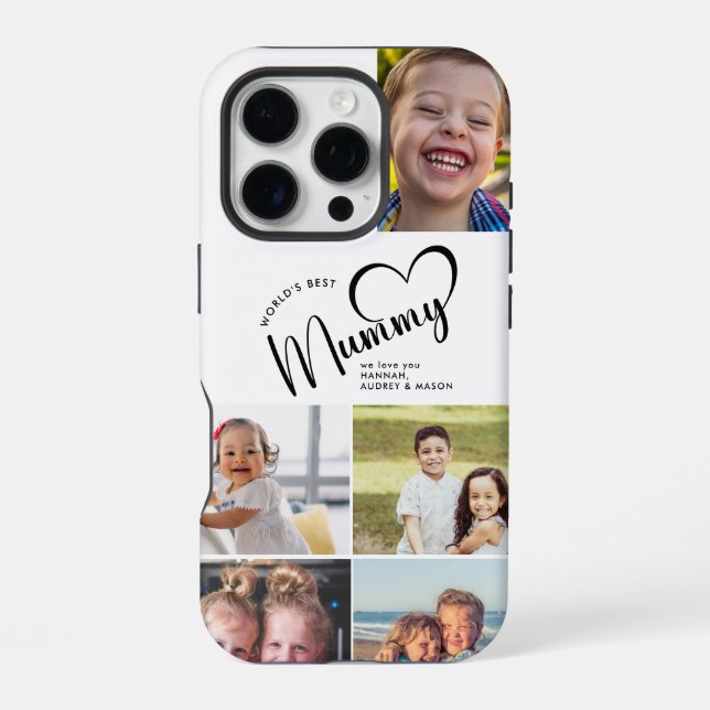 Coque iPhone Meilleur cadeau de maman du monde moderne Collage  (Verso)
