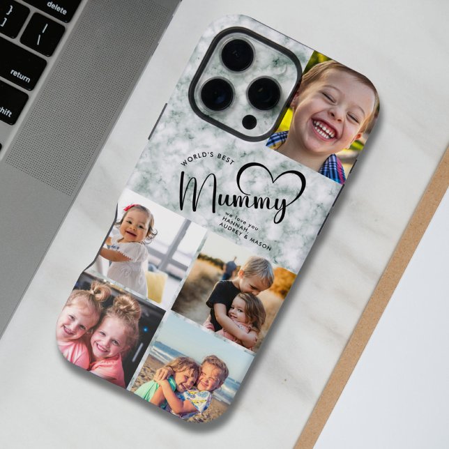 Coque iPhone Meilleur cadeau maman du monde moderne photo Marbr (Créateur téléchargé)