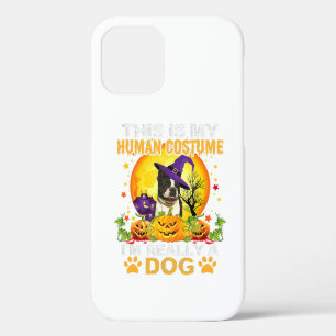 Coque iPhone 12 Pro Meilleur chien Boston Terrier Costume Citrouille H