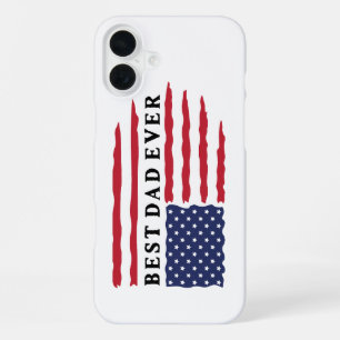 Coque iPhone 16 Plus Meilleur Papa Américain Drapeau