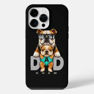 Coque Pour Pour iPhone 14 Pro Max Meilleur papa bouledogue de tous les temps – Fête