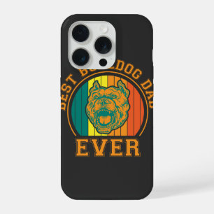 Coque iPhone 15 Pro Meilleur Papa Bouledogue Ever Rétro Vintage Fête d