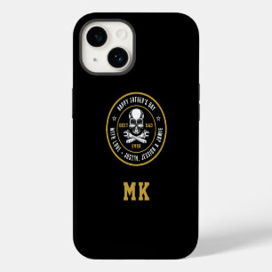 Coque Pour iPhone 14 Meilleur Papa Crâne Os Clé Mécanique Logo Vintage
