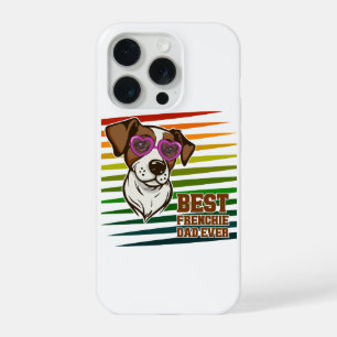 Coque iPhone 15 Pro Meilleur Papa Frenchie Drôle Cadeau pour Amoureux