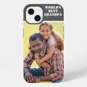 Etui iPhone 13 Meilleur Papi du Monde Photo Personnalisée Gris Mo