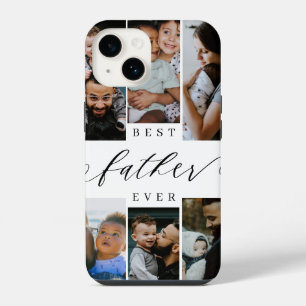 Coque Pour iPhone 14 Meilleur Père de Tous les Temps Script Collage de