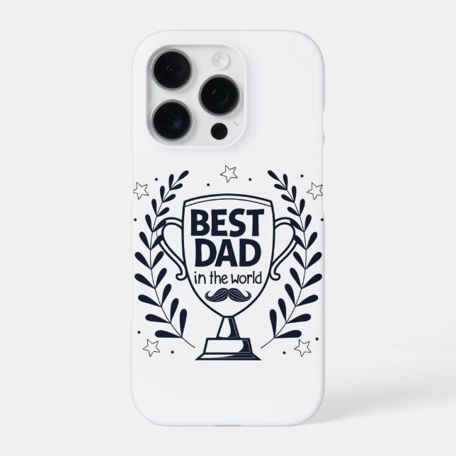 Coque iPhone Meilleur Trophée Papa - Cadeau de fête du Père (Verso)