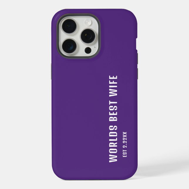 Coque iPhone Meilleure Femme du Monde Élégant Violet & Blanc   (Verso)