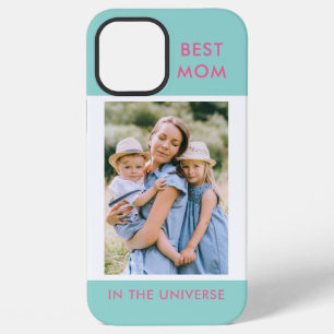 Coque iPhone 12 Pro Max Meilleure Maman de l'Univers Photo Personnalisée