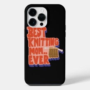 Coque Pour Pour iPhone 14 Pro Max Meilleure Maman de Tricot Rétro Vintage Typographi