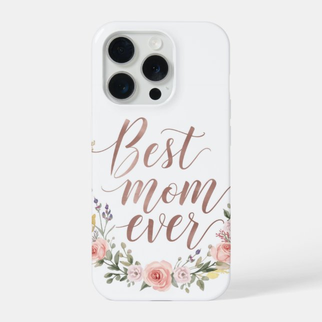 Coque iPhone Meilleure Maman Ever – Étui de téléphone à script  (Verso)