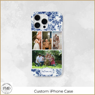 Coque iPhone 16 Pro Max Meilleure Maman Ever Quatre Photo Floral Toile Ble