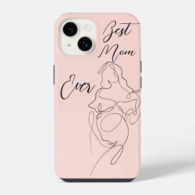 Coque iPhone Meilleure maman jamais tendance grossesse d'une li (Verso)