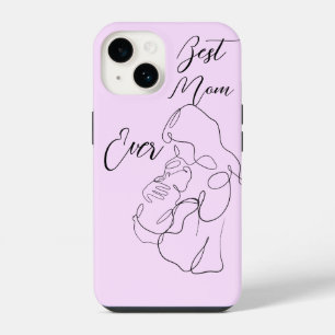 Coque Pour iPhone 14 Meilleure Maman Jamais Tendance Une Ligne Maternit