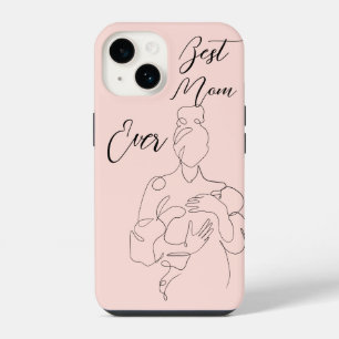 Coque Pour iPhone 14 Meilleure Maman Jamais Tendance Une Ligne Maternit