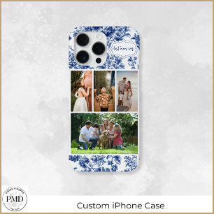Coque iPhone 16 Pro Max Meilleure Maman Jamais Toile Bleue Florale Quatre