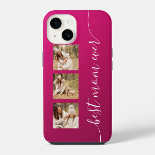 Coque Pour iPhone 14 Meilleure Maman Photo Image Écriture Élégante Ros