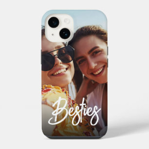 Coque Pour iPhone 14 Meilleures Amies Écriture Moderne Photo des Meille