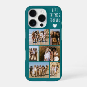 Coque iPhone 16 Pro Meilleures Amies Pour Toujours 6 Photo Turquoise