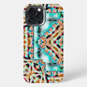 Etui iPhone 13 Pro Max Mélange de texture rugueuse avec des plaques argen